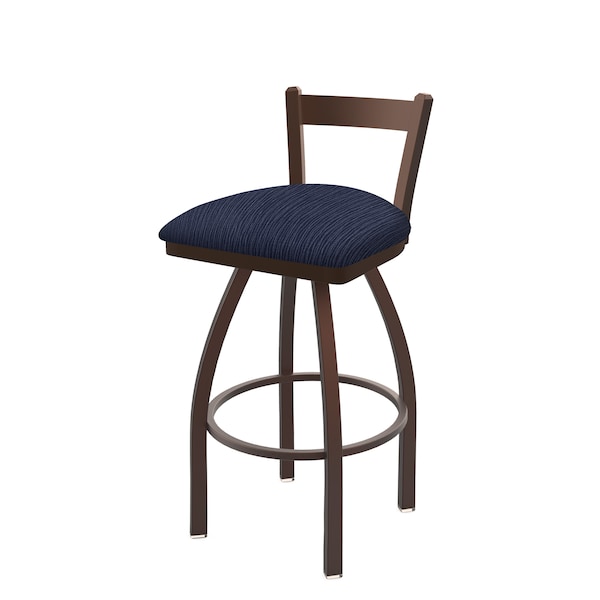 25" Low Back Swivel Counter Stool, Bronze Finish, Graph Anchor Seat
